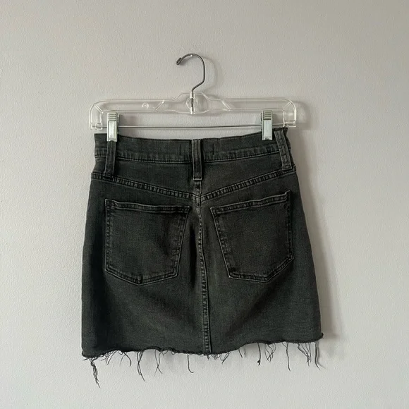 Madewell Distressed Black Denim Mini Skirt - Picture 6 of 7